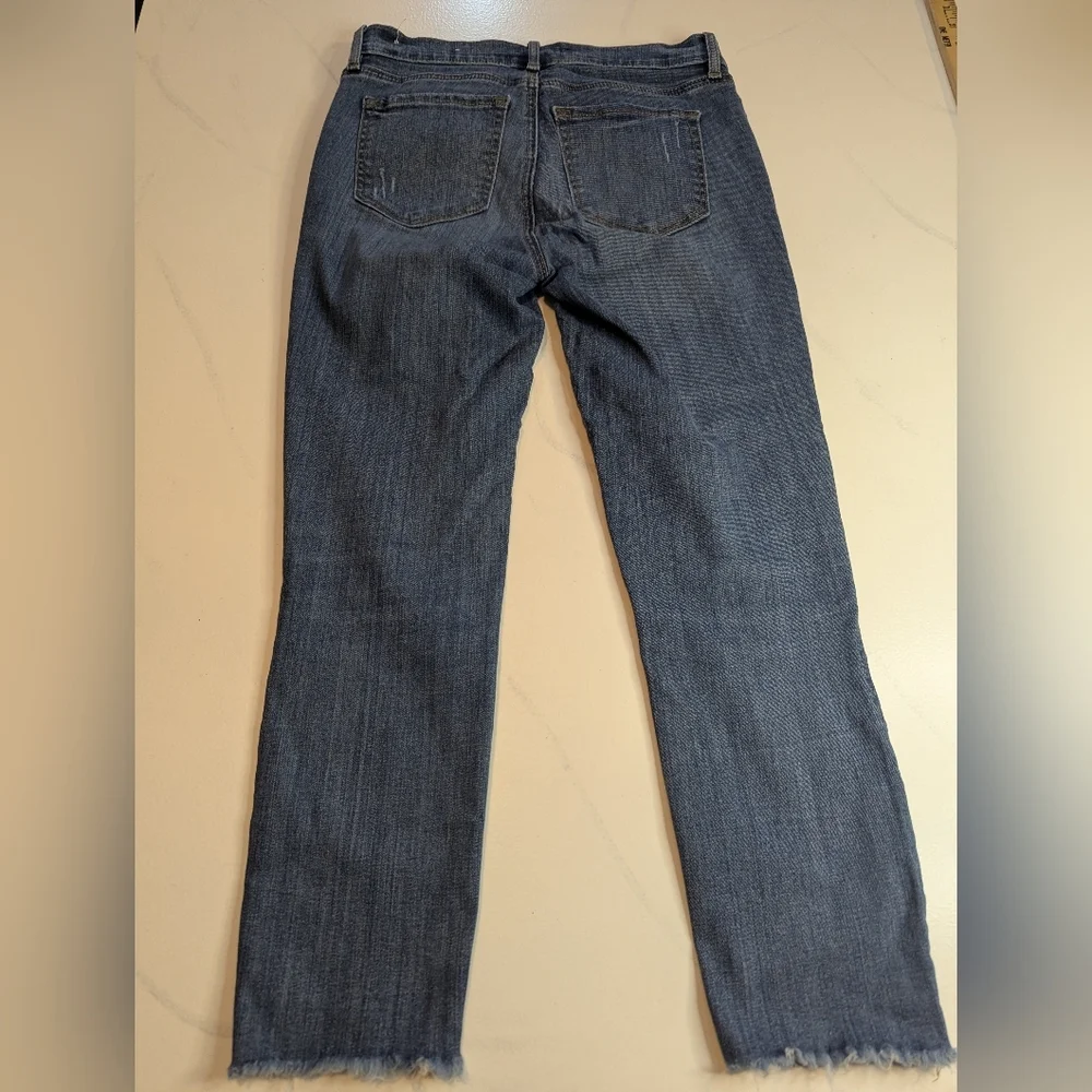 Ann Taylor LOFT Women's Modern Skinny Ankle Blue Jeans Raw Hem Size 4 / 27 - Picture 5 of 10